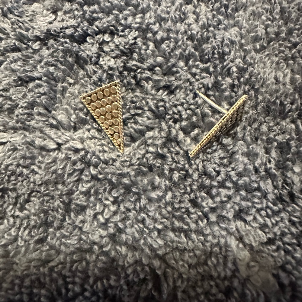 Elegant Gold Triangle Stud Earrings
